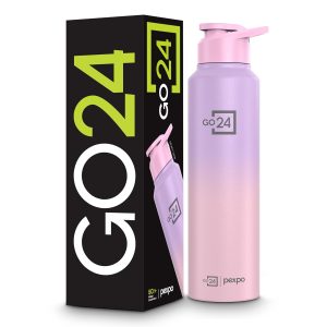 Water Bottle 1 ltr Stainless Steel Sports/Fridge Bottle with Sipper Cap | 1-Year Warranty |Single Wall| For Home, Office, Gym, Travelling| Lightweight |Craft Pro 950ml | Green-Purple Ombre