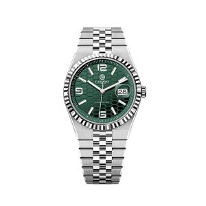 Carlton London Rover Men Analog Watch, Round Dial, Stainless Steel Strap, Quartz Movement, 40 mm Case, Premium Wide Strap Design, 30M Water Resistant, Casual Formal Wear