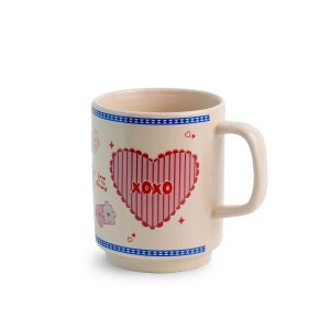 Shay Ceramic Mug, 1 Pc, Heart, 300ml | Glossy Finish | Ceramic Coffee Cup | Porcelain | Microwave Safe (Rise Mug - 1Pc - Heart Mug)